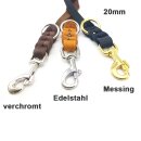 STUFENLOS verstellbare Multifunktionsleine, Fettleder  10mm / 2,4m SCHWARZ EDELSTAHL
