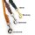 STUFENLOS verstellbare Multifunktionsleine, Fettleder  12mm / 2,4m HELL-BRAUN (cognac) MESSING