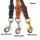 STUFENLOS verstellbare Multifunktionsleine, Fettleder  12mm / 2,4m HELL-BRAUN (cognac) MESSING