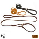 Schlupfleine 40-50cm  / 15mm , Leine 10mm DUNKEL-BRAUN, VERCHROMT