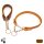 Halsband mit Zugstopp-Kette aus Fettleder 20 mm 60-70 cm HELL-BRAUN (cognac)