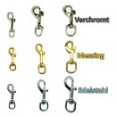 Verstellbare Multifunktionsleine,  Fettleder geflochten DUNKEL-BRAUN 20mm Haken Messing