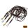 Verstellbare Multifunktionsleine,  Fettleder geflochten SCHWARZ 12mm Haken Edelstahl