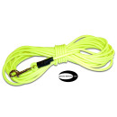 Eine neongelbe Modler Coated Rope Leine und genuine Biothane USA Logo