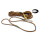 Eine lange und eine kurze Modler Coated Rope Leine in braun und genuine Biothane USA Logo