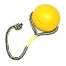 Gelber Fetch Ball aus DURA FOAM mit Seil von Starmark