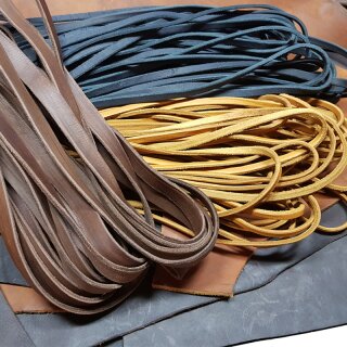 Lederriemen aus Fettleder, SCHWARZ 15 mm / 3,5 m