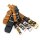 Fettlederhalsbänder in verschiedenen Farben und Breiten als Maßanfertigung. Mit Messingschnalle oder Schnalle aus Edelstahl. Das Fettleder ist braun, hellbraun und schwarz.