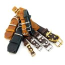 MAßANFERTIGUNG - Halsband Fettleder SCHWARZ, 30 mm / 35-36 cm, EDELSTAHL