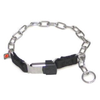 Ein Kettenhalsband aus Edelstahl mit Schnellverschluss
