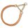Rundgenähtes Zughalsband aus hellbraunem Leder mit Zugstopp und Ring aus Messing