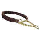 Fettleder Flechthalsband "BRAIDER CHAIN" 50-60cm, MESSING