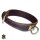 Geschlossenes Schweißhalsband / Schweißhalsung aus dunkelbraunem Fettleder mit Messing Beschlägen